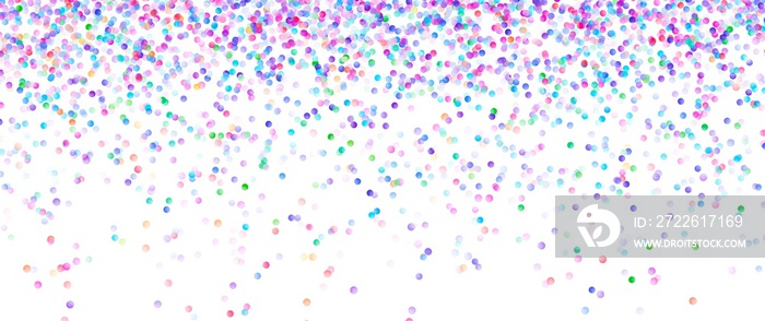 Abstract holographic gradient confetti background isolated on white background banner with copy space