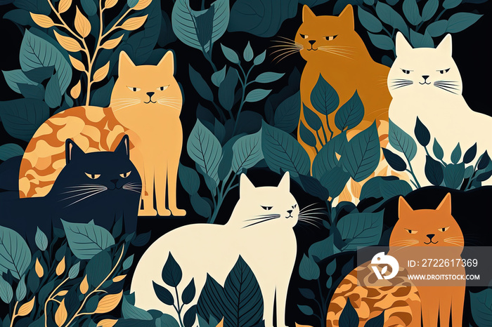 Seamless Cats Background