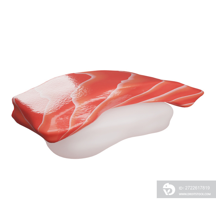 3D rendering simply design sushi on transparent background