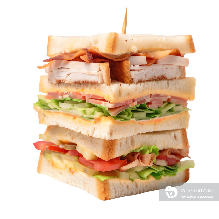 club sandwich isolated on transparent background