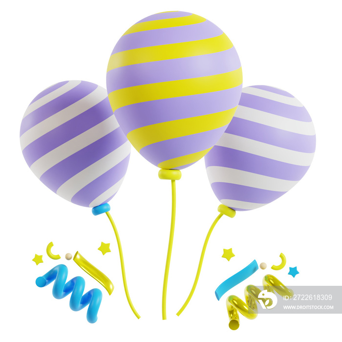 3d birthday balloons icon