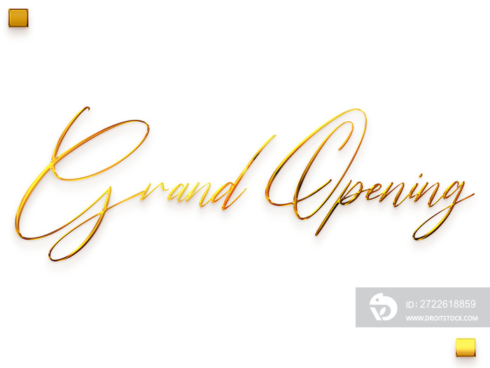 Grand Opening Invitation of Transparent PNG Gold Typography Cursive Text