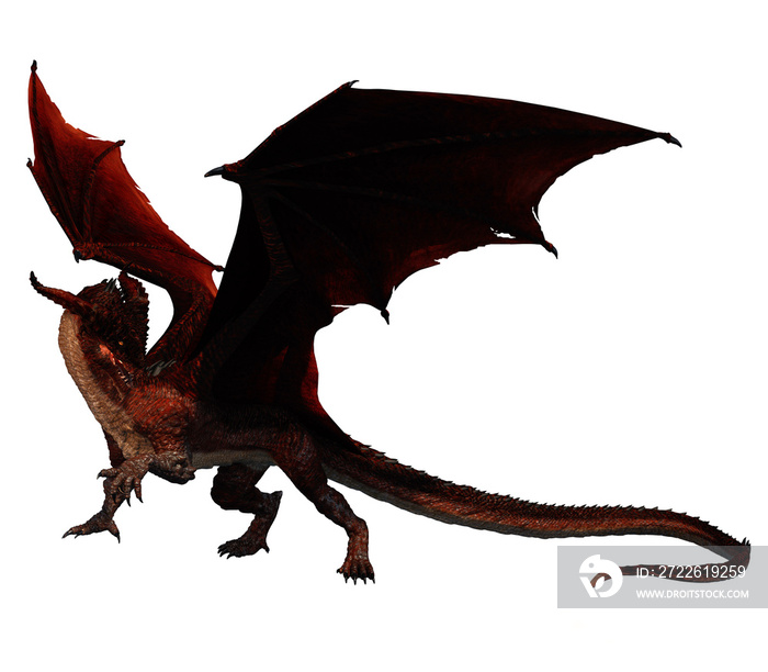 red dragon fantasy creature 3d render