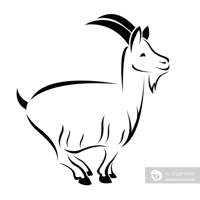 Image of a goat design isolated on transparent background. Wild Animals.