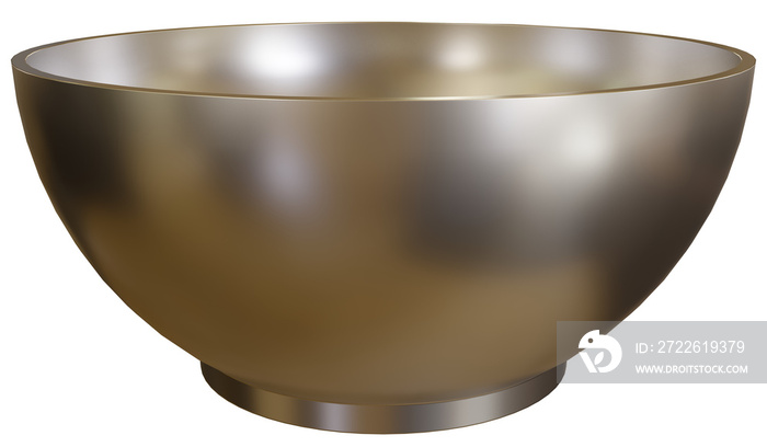 3d rendering of a silver bowl isolated on white.