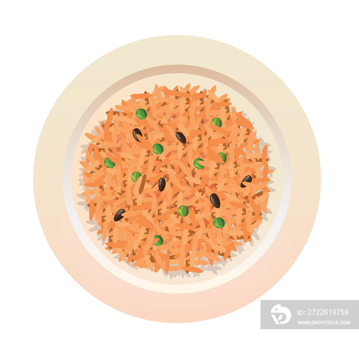 cooked rice isolated