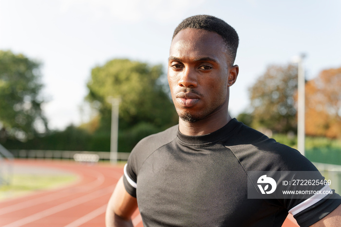 Portrait of athlete at stadium