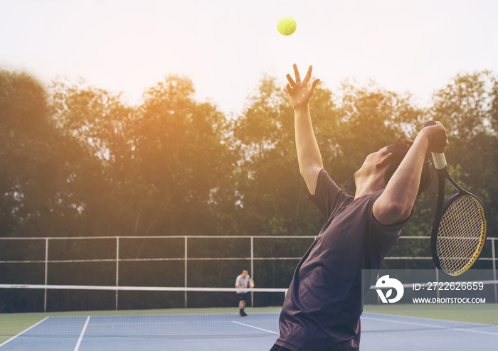 Tennis match which a serving player