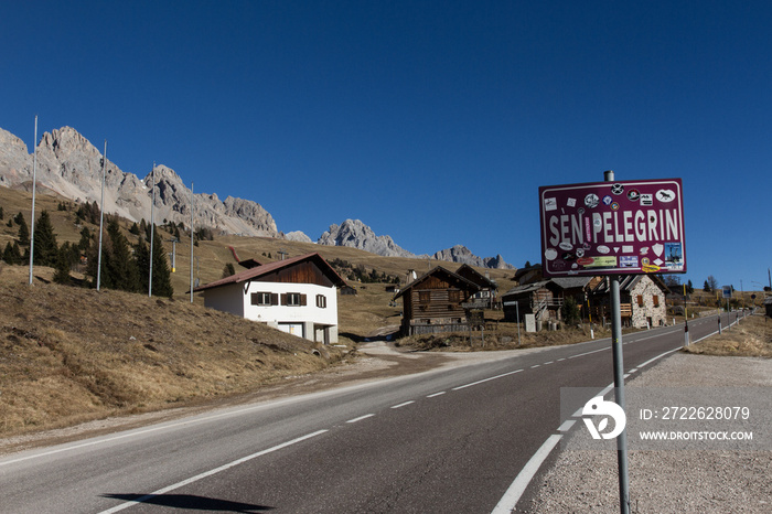 Enchanting Landscape Of The Pass Saint Pilgrim, Passo San Pellegrino Dolomiti Trentino Alto Adige