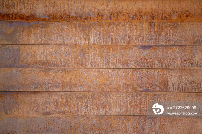 Red rust corten steel panels planks background horizontal