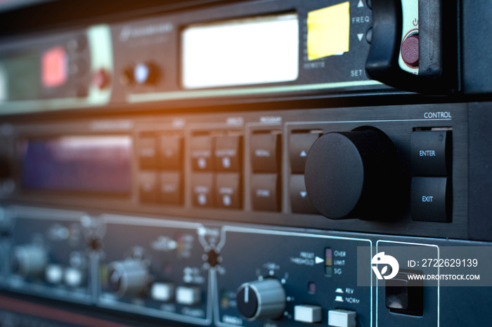 Sound technician control the music Professional audio.