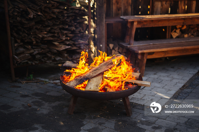 fire place at a restaurant