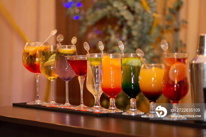 fresh coktails  at the wedding party