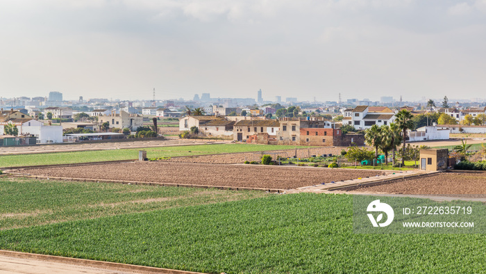 Countryside surrounding Valencia Spain, also called the  vegetable garden of Valencia