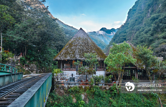 House in the Andean mountains. Aguas Calientes, Peru.