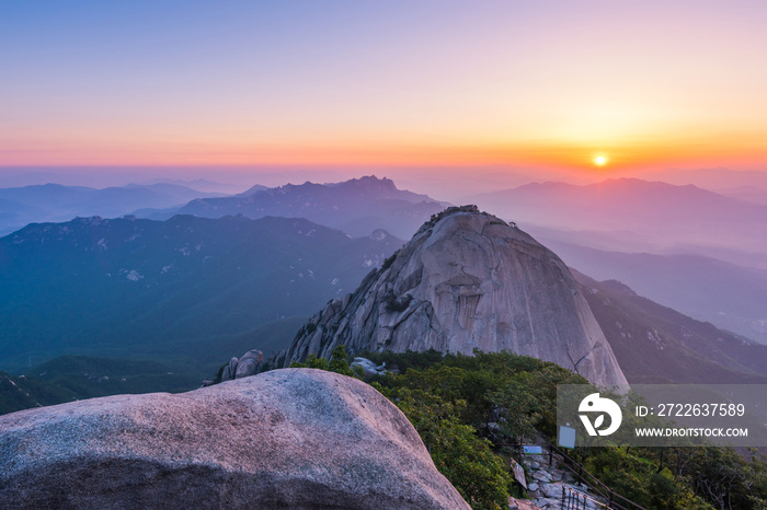 Bukhansan mountains in Seoul, South Korea.