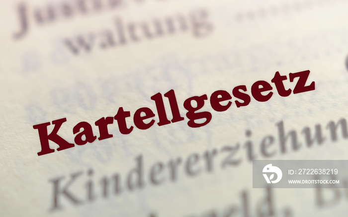 Kartellgesetz - Gesetz gegen Wettbewerbsbeschränkungen - dunkelrote Schrift