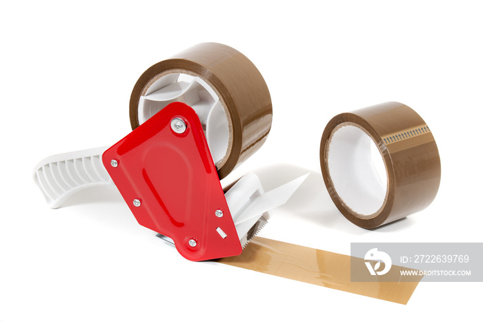 Brown adhesive packaging tape dispenser