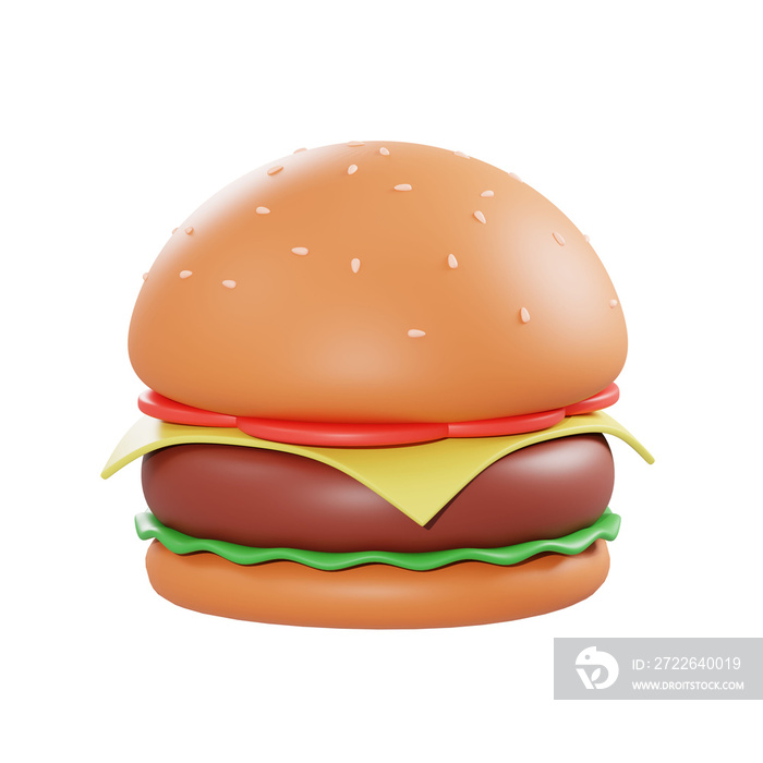 3d illustration burger object