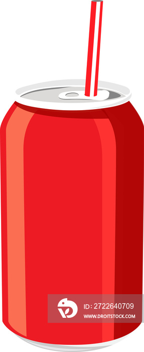 Soft drinks in can, a glass of cola