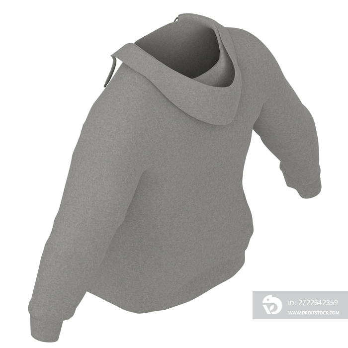 3d rendering illustration of a hooded sweater sweatshirt