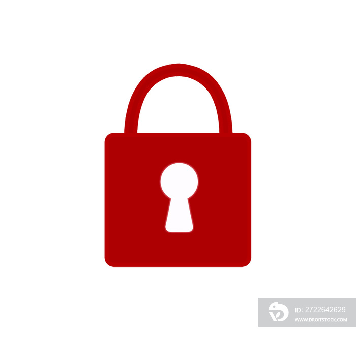 red padlock closed on a white background, LOCK ICON, red padlock icon on a white background, lock, vector illustration