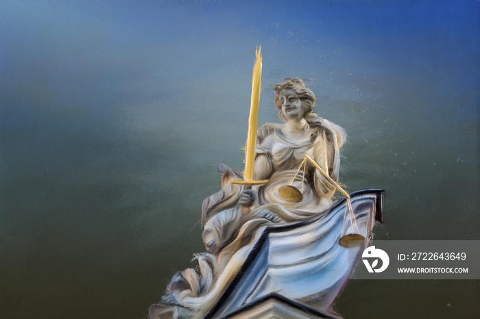 figur der justitia - illustration nach eigenen foto