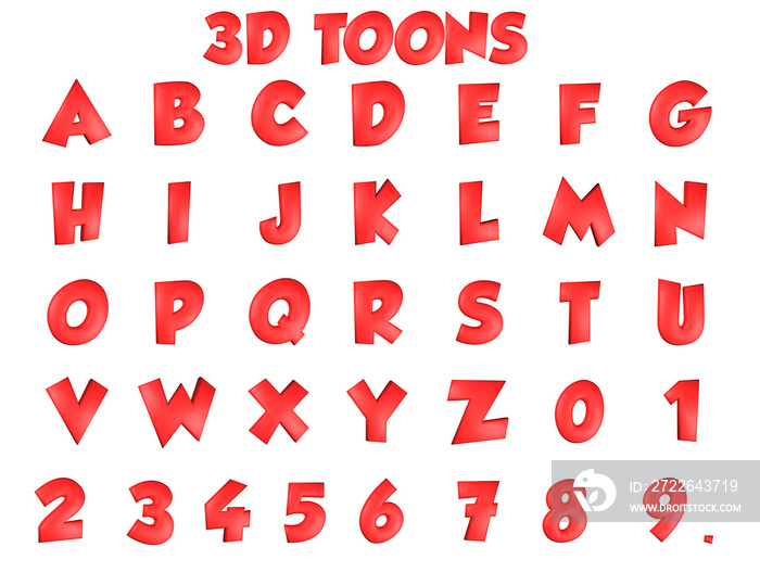 3D Toons Red Alphabet - 3D Illustration