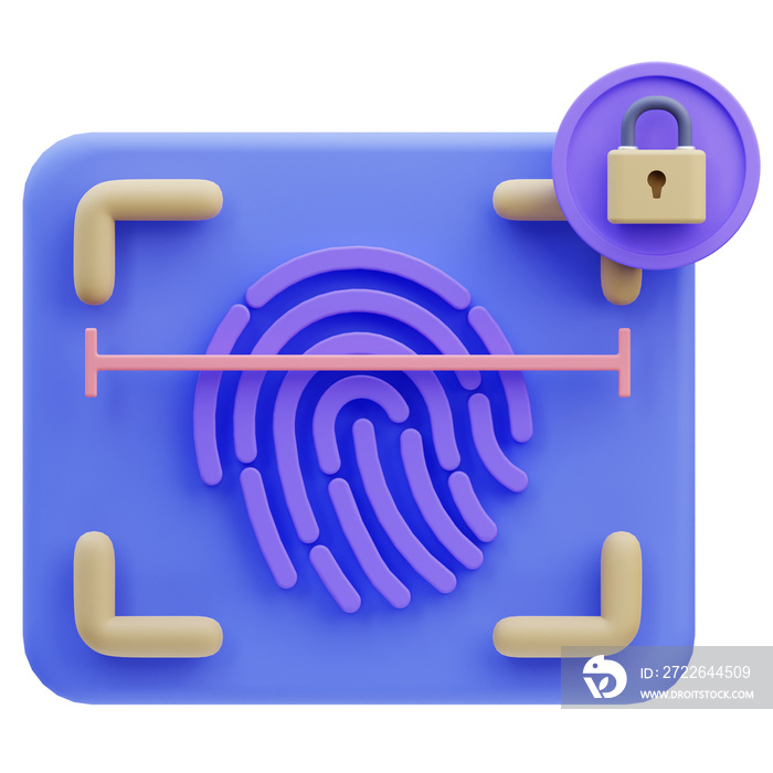 3d Illustration Internet Security fingerprint