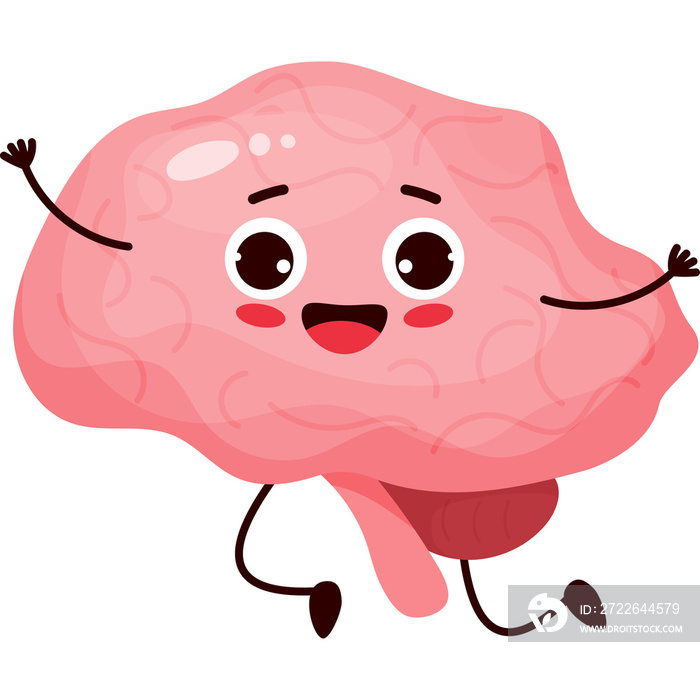 happy smiling character brain