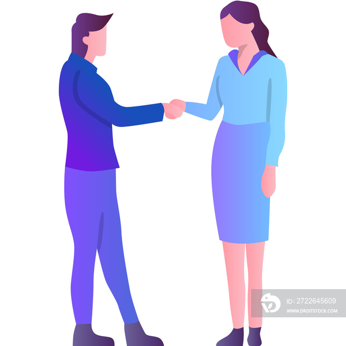 Business handshake icon woman man make deal