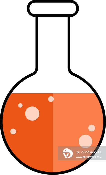 laboratory equipment in a flat design drawing. beaker and flask illustrations. objects for educational design elements.