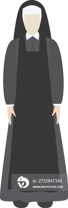 Nun in black Flat style.