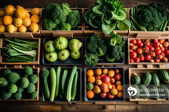 vegetables and fruits in market