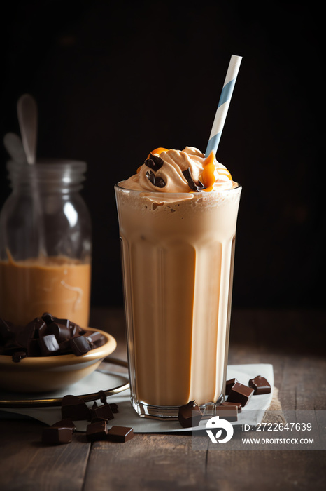 caramel and chocolate milkshake