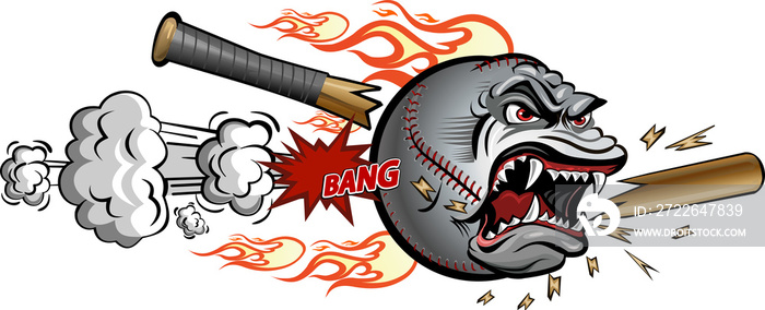 Angry flaming screaming baseball