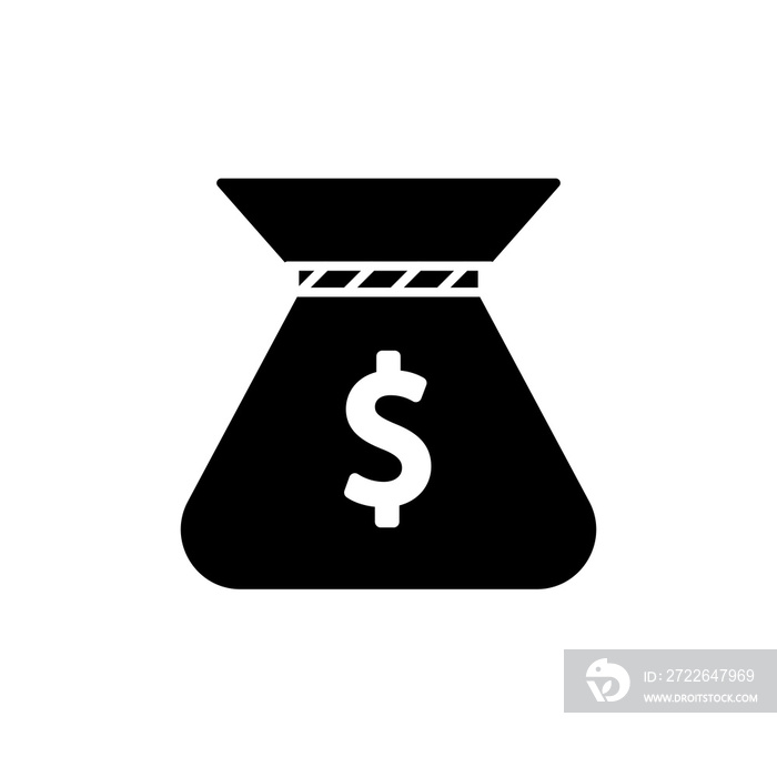 Icono de bolsa de dinero. Vector