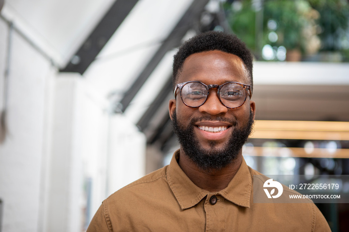 Portrait of smiling man at home