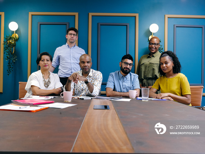 Group portrait of business people in office