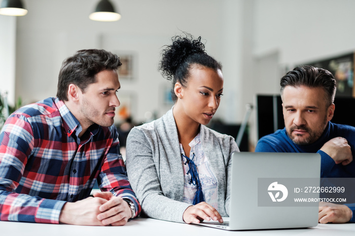 Multi-ethnic colleagues in a coworking office.