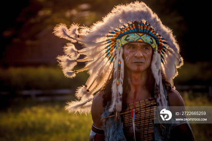 Native Americans.portrait of Americans Indian man.