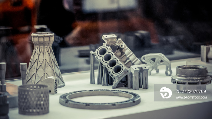 Man is holding object printed on metal 3d printer.