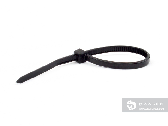 Single black cable tie