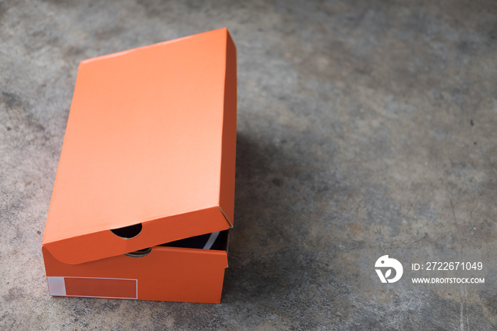 Orange paper shoe box