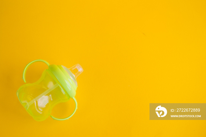 Baby products on a yellow background