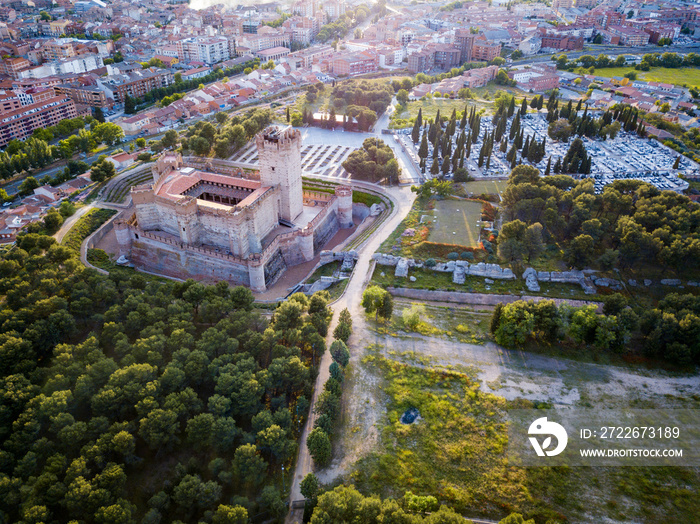 Aerial view of the Castle of La Mota in Medina del Campo