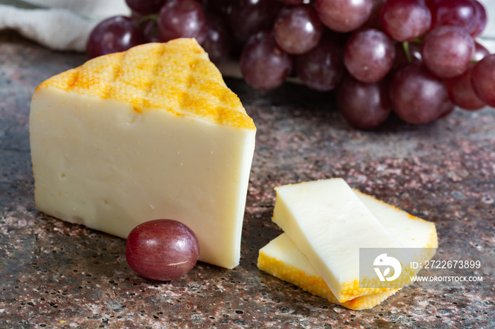 Saint Paulin creamy, mild, semi-soft French cheese made from pasteurized cow milk, originally made by Trappist monks