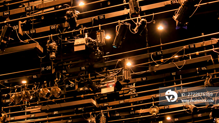 lights that the stage at theater