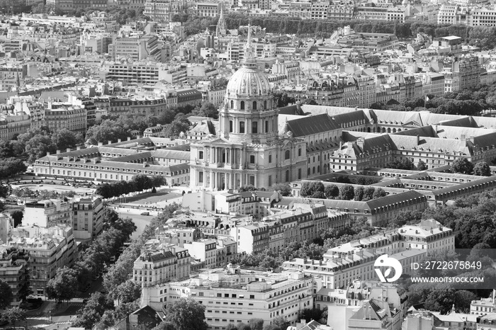 Paris. Black and white vintage filtered photo.