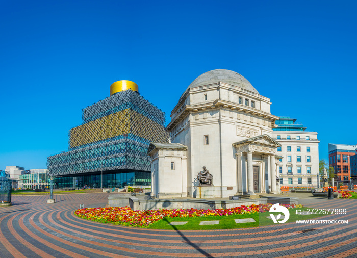 Hall of Memory, Library of Birmingham and Baskerville house, England